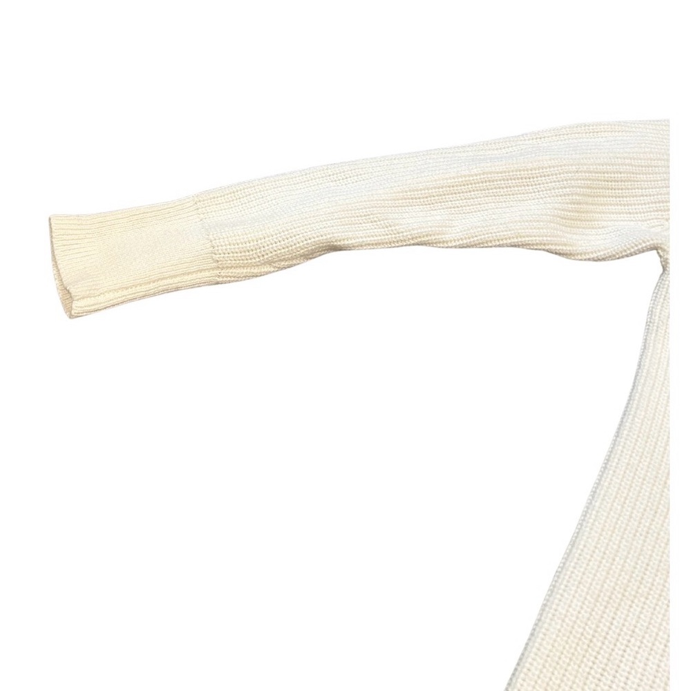 J. Crew Relaxed Cotton-Cashmere Blend Ribbed Turtleneck Sweater | Cream | XXS - Picture 6 of 8